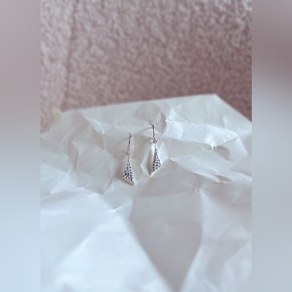 Triangular Crystal Sterling Silver Earring - Picture 1 of 1